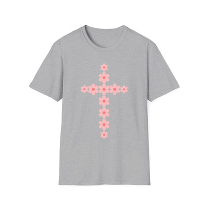 Pink Flower Cross T-Shirt