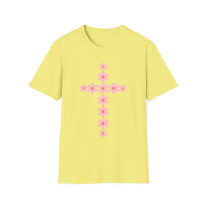 Pink Flower Cross T-Shirt