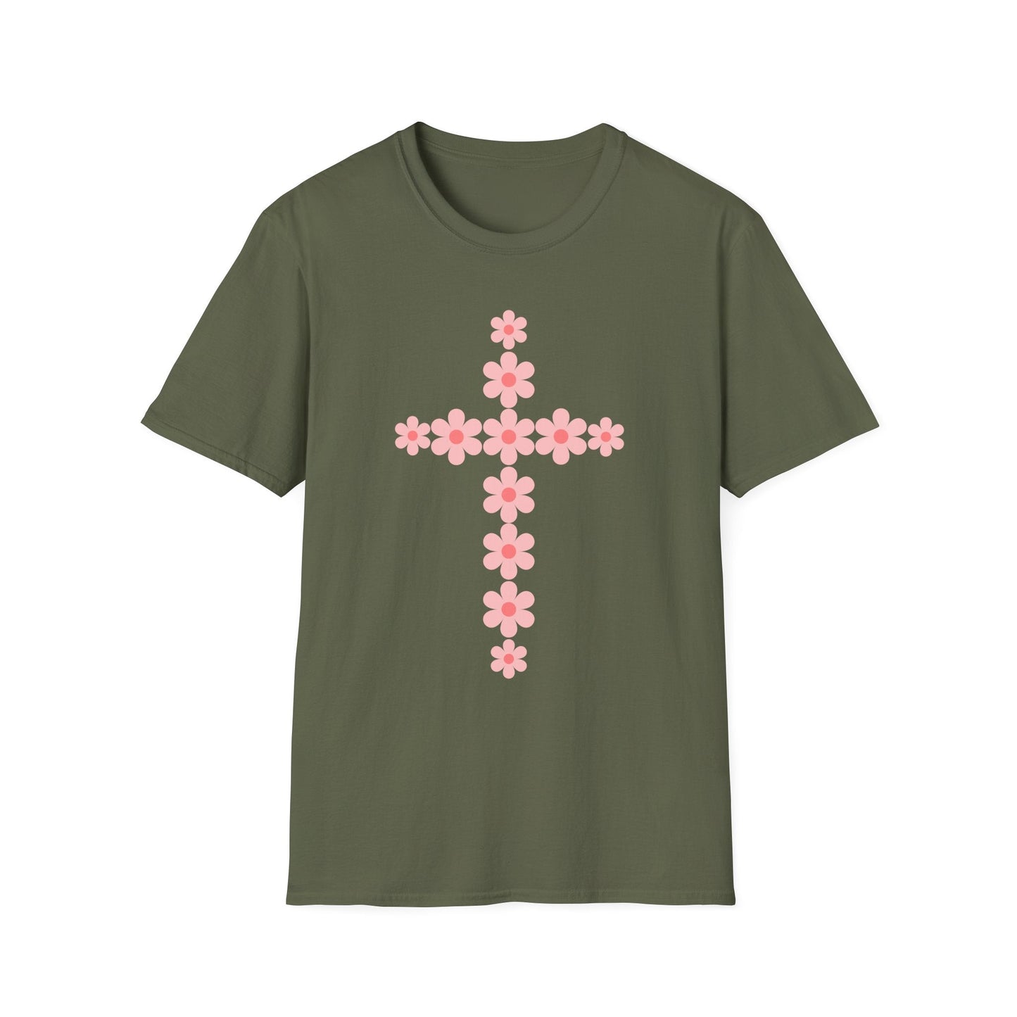 Pink Flower Cross T-Shirt