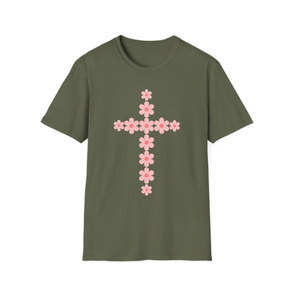 Pink Flower Cross T-Shirt