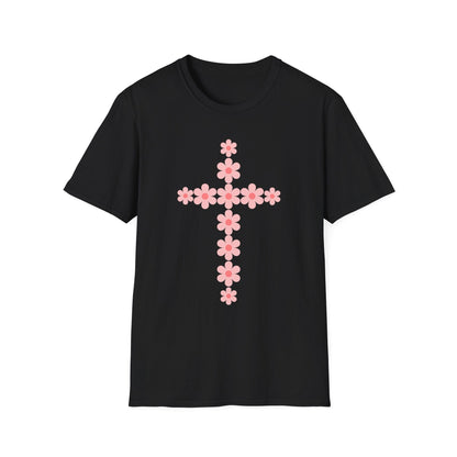 Pink Flower Cross T-Shirt