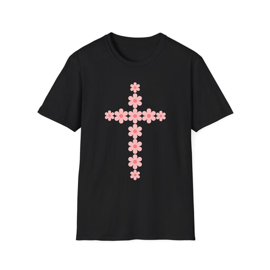 Pink Flower Cross T-Shirt